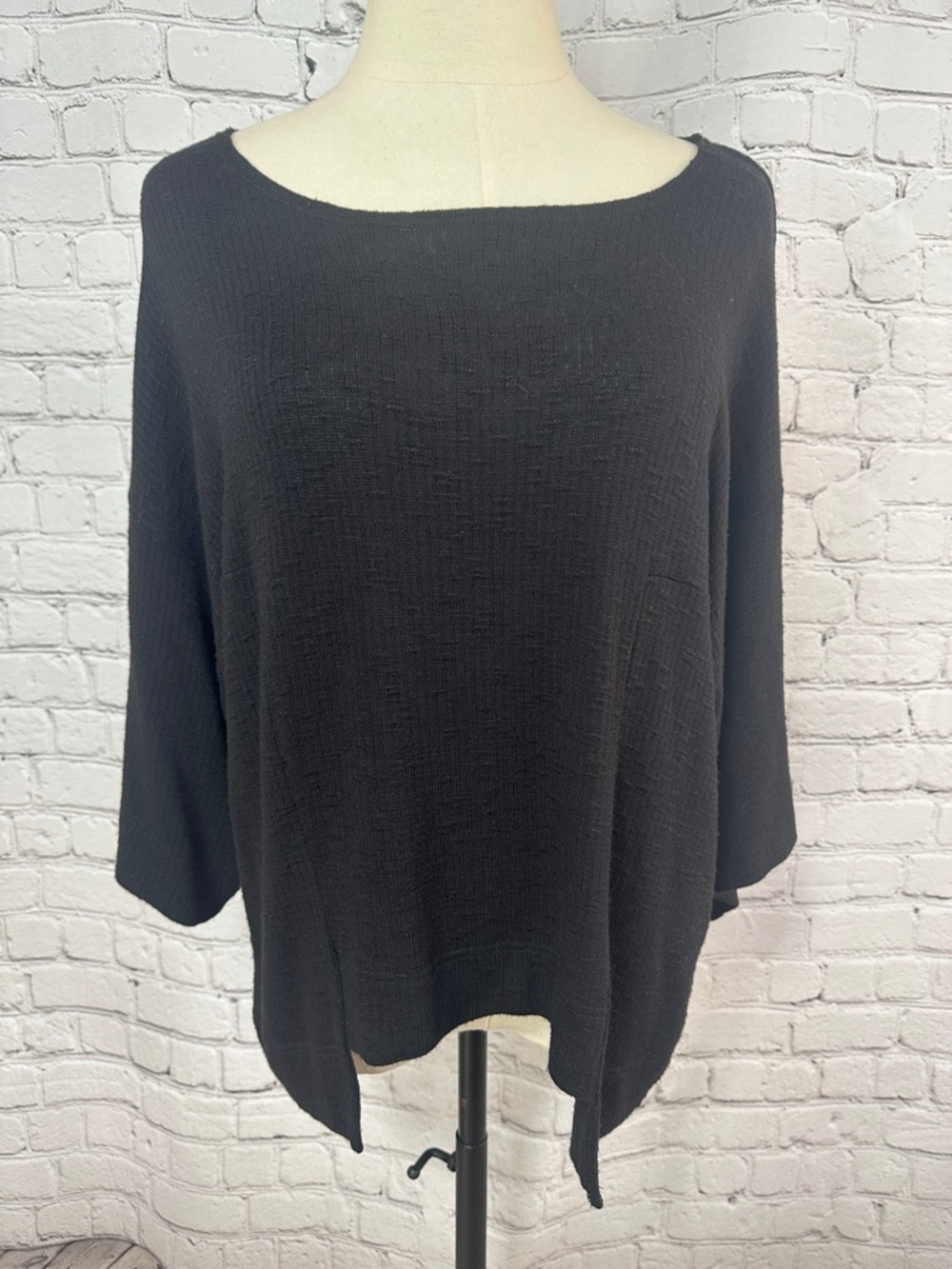 SYMPLI Oversized Short Sleeve Black Short Sleeve Lightweight Sweater Size 8